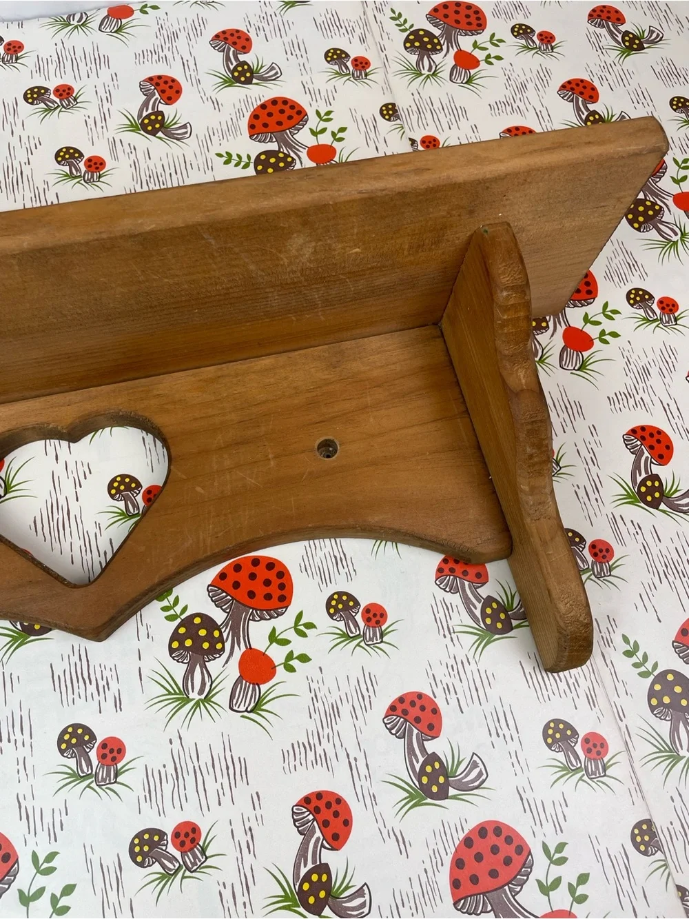 Vintage Wooden Heart Shelf Display Wood Trinket Shelf
